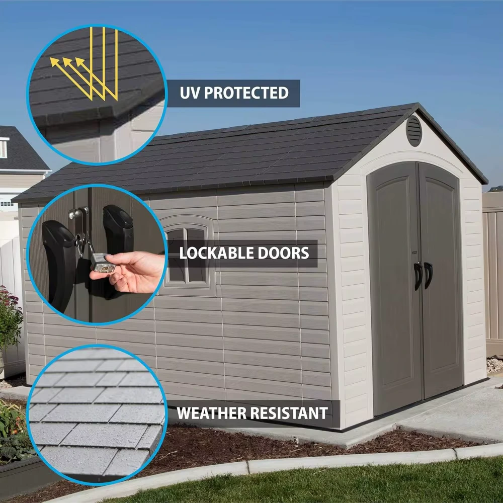Sturdy 8x12.5ft Backyard Shed with Two Windows