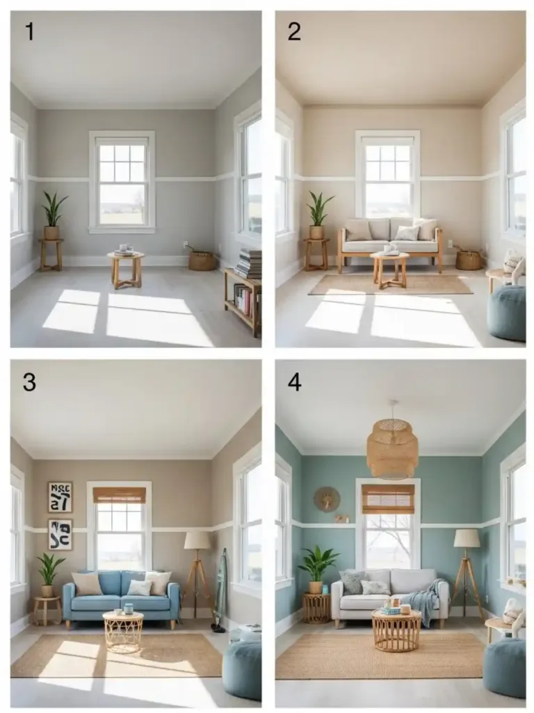 beach color paint palette steps