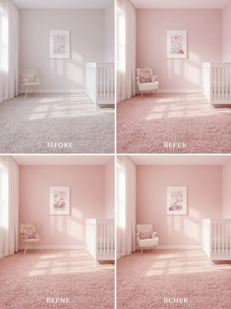 carpet ideas for pink nursery walls steps