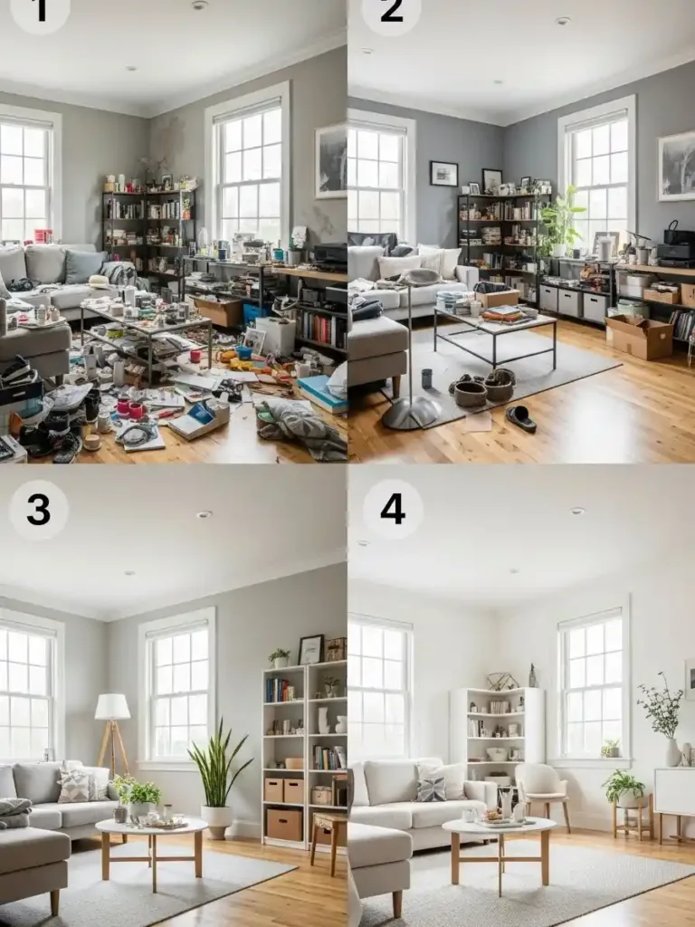 cluttered home remove steps