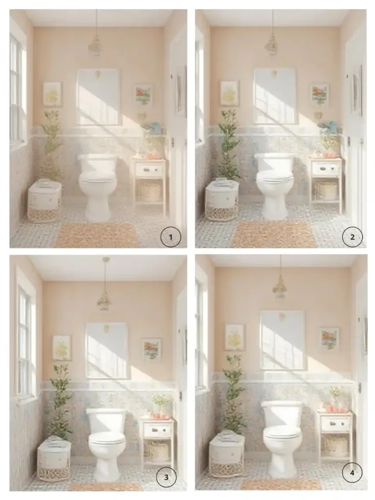 colorful kids bathroom steps