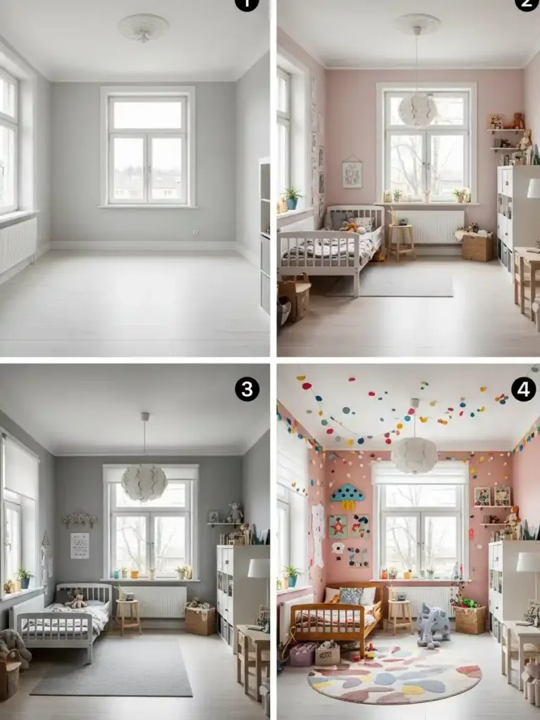 colorful kids room steps