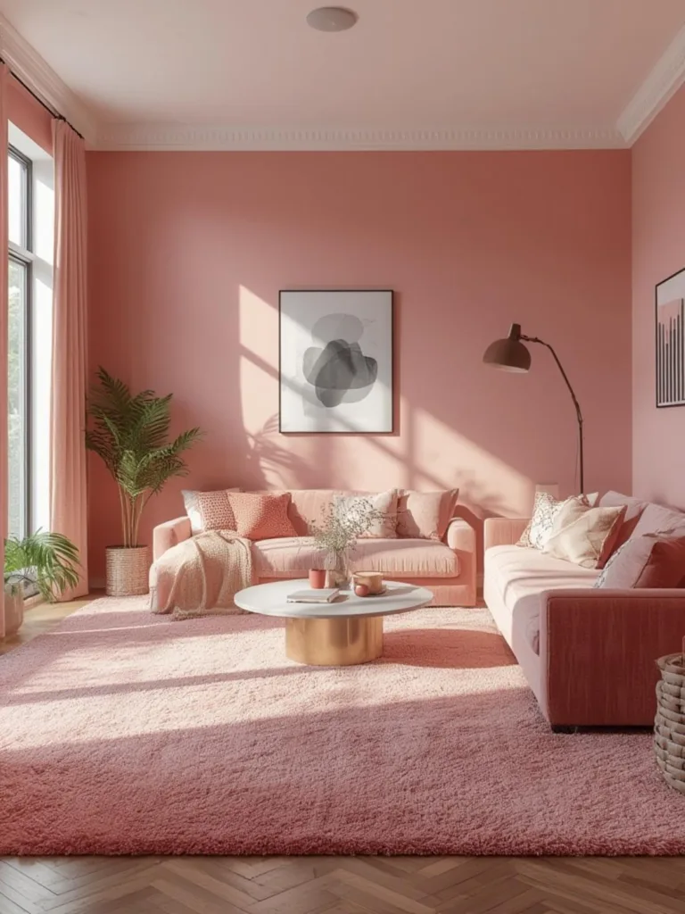 carpet colors for pink living room walls