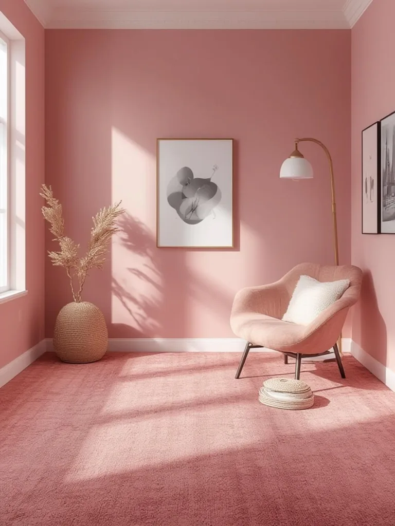 pink walls what color floor carpet