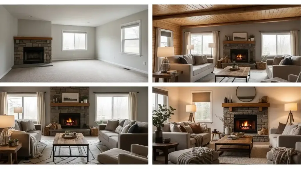 cozy cabin living room ideas process