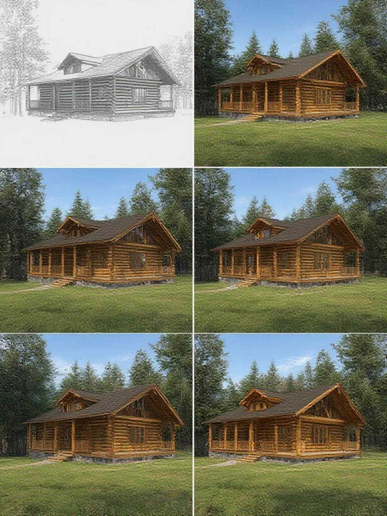 log cabin designs steps