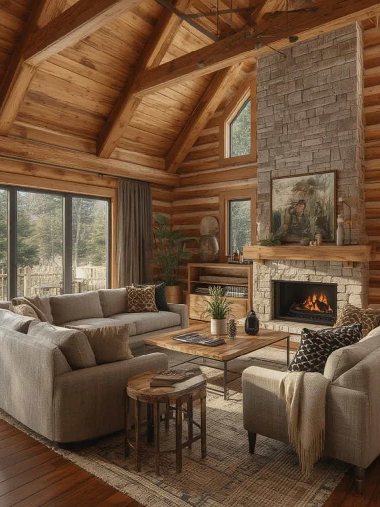 log cabin living room furniture